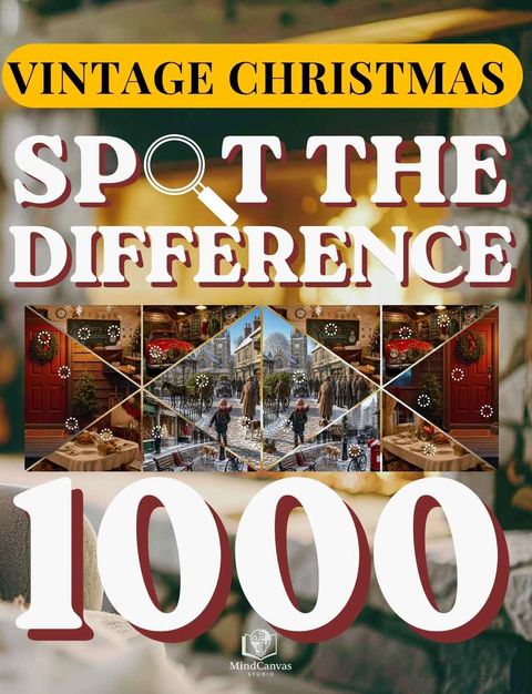 Front cover of Spot the Difference for Adults: Vintage Christmas