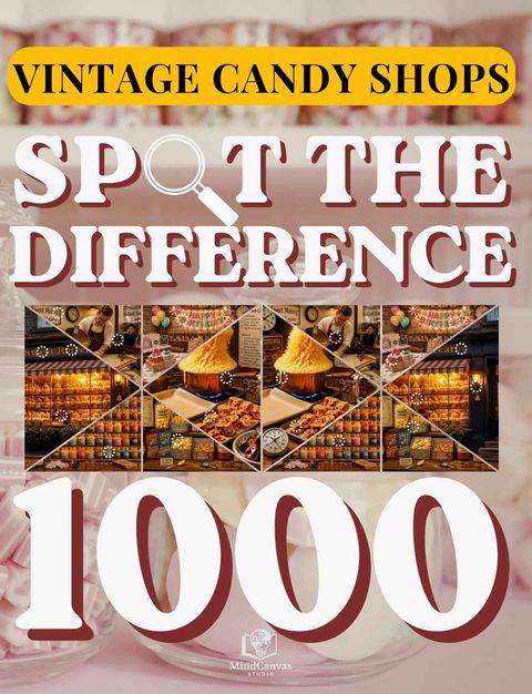 Front cover of Spot the Difference for Adults: Vintage Candy Shops